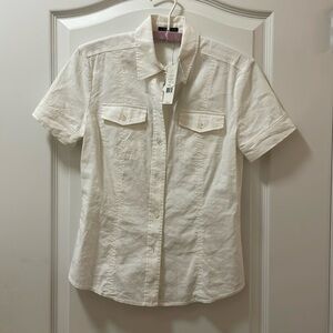 Theory Dulcie Crunch linen blend shirt